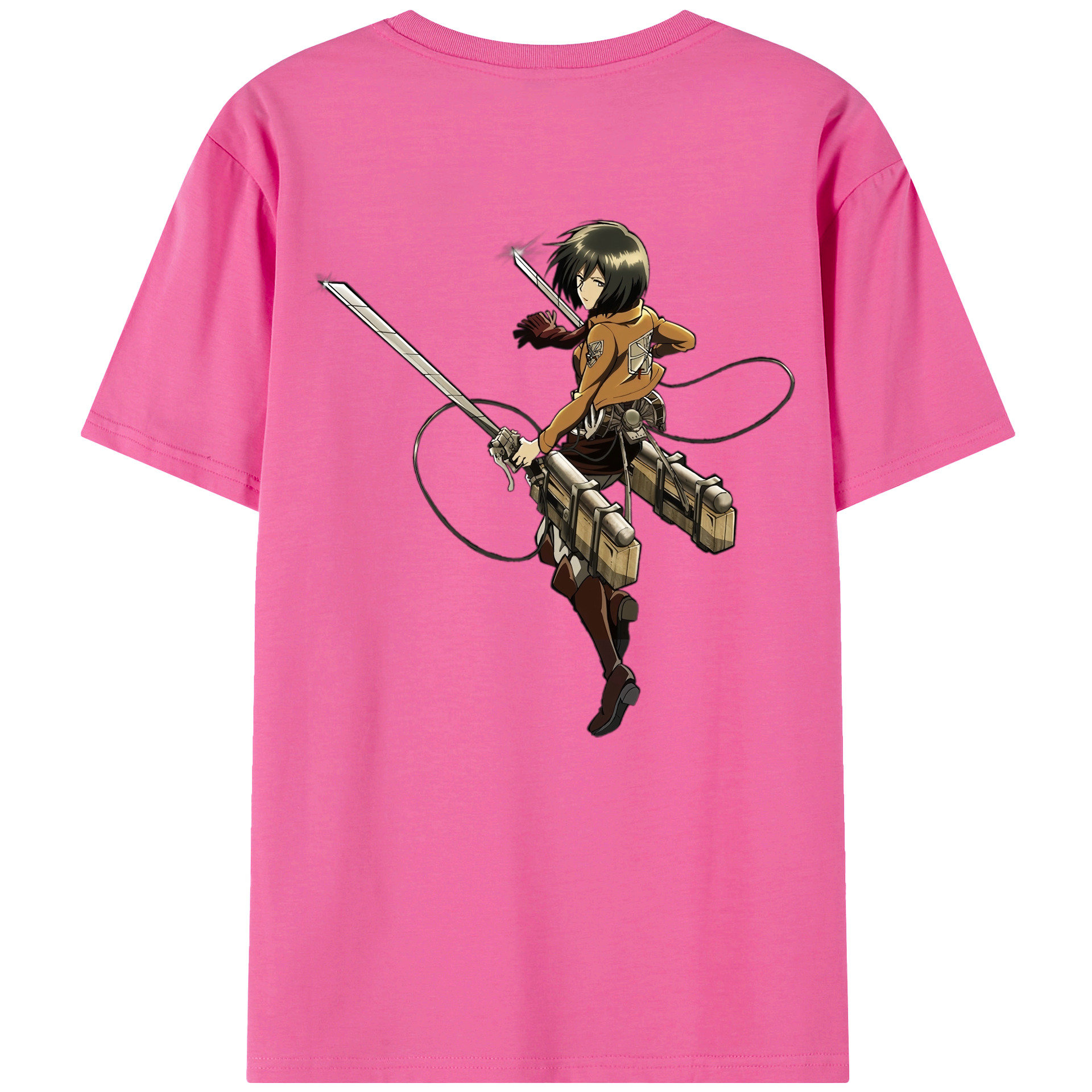 （画像用） 進撃の巨人 ミカサ·アッカーマン Attack on Titan Mikasa Ackerman レディース半袖Tシャツ(バックプリント)
